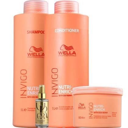 Imagem de Kit Nutri Enrich Shampoo Cond Máscara Oil Reflections - Wella