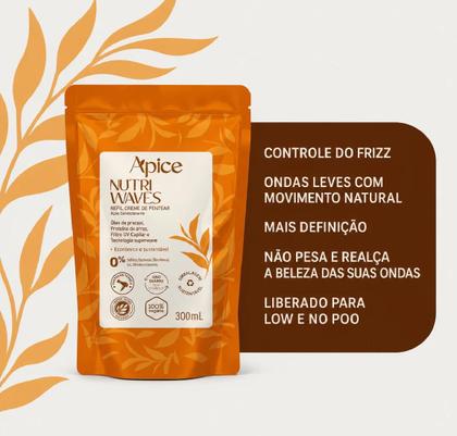 Imagem de Kit Nutri Waves Shampoo Condicionador e Refil Creme de Pentear Apice