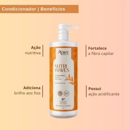 Imagem de Kit Nutri Waves Shampoo Condicionador e Refil Creme de Pentear Apice