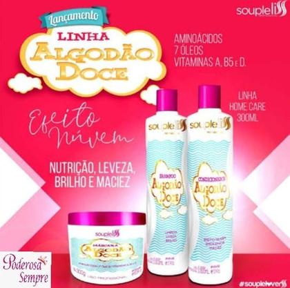 Imagem de Kit Nutrição Capilar Algodão Doce Home Care Souple Liss