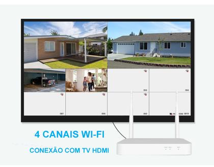 Imagem de Kit NVR 4 Câmeras IP Wifi Speed Dome Full HD 1080p Visão Noturna CFTV