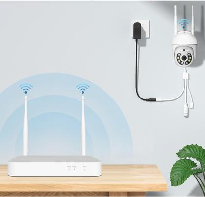 Imagem de Kit NVR 4 Câmeras IP Wifi Speed Dome Full HD 1080p Visão Noturna CFTV