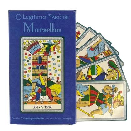 Imagem de Kit O Legítimo Tarô Marselha 22 Cartas Plastific  + Toalha