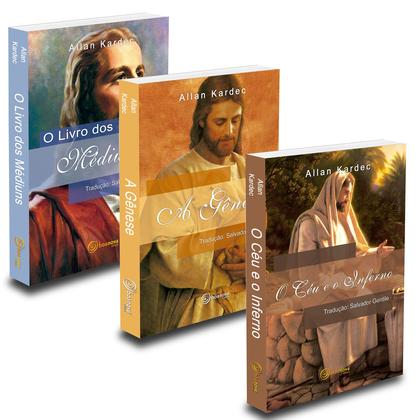 Imagem de Kit O Livro dos Médiuns + A Gênese + O Céu e O Inferno - 3 Livros de Allan Kardec