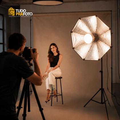 Imagem de Kit Octabox Tudoprafoto 70cm com LED Bicolor 85w Bivolt e Tripé 2m