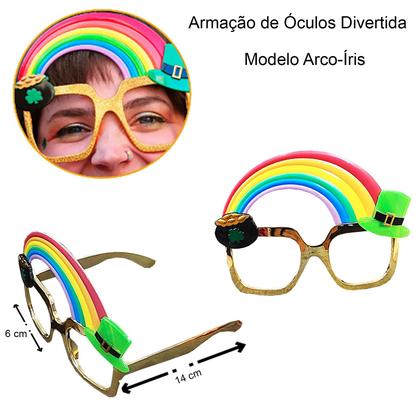 Imagem de Kit Óculos Temático Final do Arco-íris + Leque Glitter Sortido - LGBT Festa Fantasia Carnaval Parada