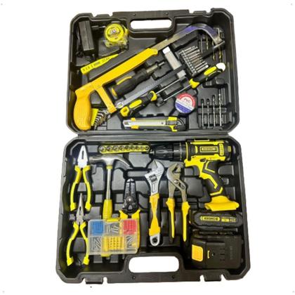 Imagem de Kit Oficina Maleta de Ferramentes Com Furadeira Parafusadeira Portatil 60 Pecas - BOMDER