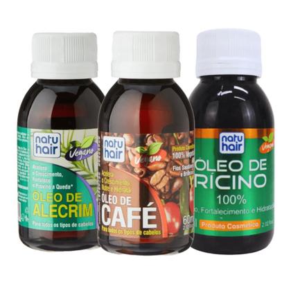 Imagem de Kit Oleo Capilar Natuhair Café + Rícino + Alecrim 60ml - Verde