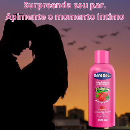 Imagem de Kit Óleo Corporal para Massagem Íntima Sensual Kero Doce Beijocas - 2 Unidades