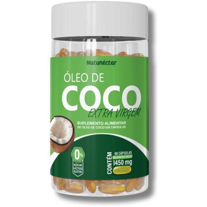 Imagem de Kit Óleo de Coco 1450mg 60 Cápsulas  Óleo de Coco Líquido 200ml Extra Virgem Natunéctar