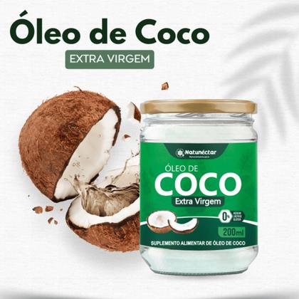 Imagem de Kit Óleo de Coco 1450mg 60 Cápsulas  Óleo de Coco Líquido 200ml Extra Virgem Natunéctar
