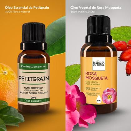 Imagem de Kit Óleo Essen. Petitgrain 20Ml + Vegetal Rosa Mosqueta 30Ml