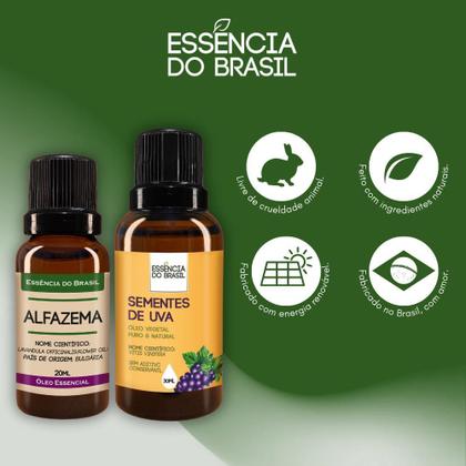 Imagem de Kit Óleo Essencial Alfema 20Ml + Vegetal Sementes Uva 30Ml