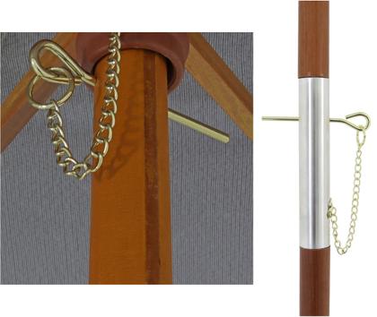 Imagem de Kit Ombrelone Madeira Positano 3m Bagum Sombreiro Jardim Bege Base Quadrada 37Kg - Belfix