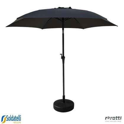 Imagem de Kit Ombrelone Miramar Grafite ou Fendi com UV e Base Ombrelone Central - Rivatti