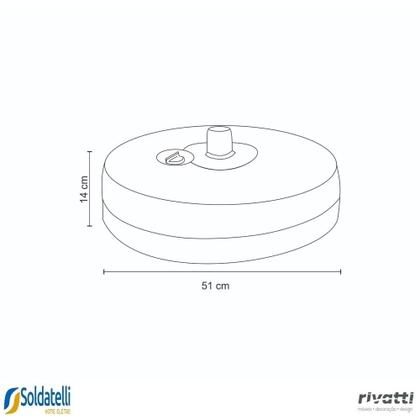 Imagem de Kit Ombrelone Miramar Grafite ou Fendi com UV e Base Ombrelone Central - Rivatti
