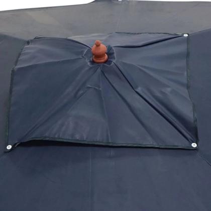 Imagem de Kit Ombrelone Sardenha 2,05m Azul Jardim + Base Branca 18 L / 22 Kg Bel