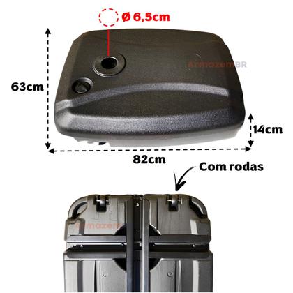 Imagem de Kit Ombrelone Suspenso Oslo 3 Metros Bege Com Base Plástica 55L - Belfix