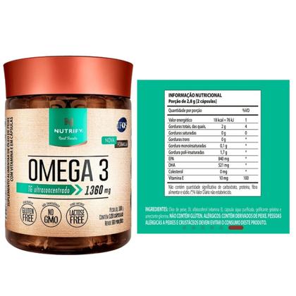 Imagem de Kit Omega 3 Tg 1360mg 60 Caps + Vit B12 Metilcobalamina 60 caps Nutrify