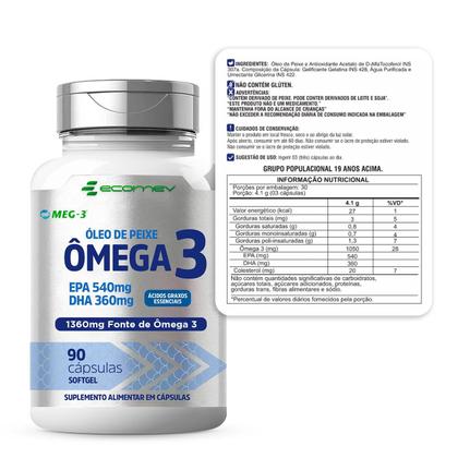 Imagem de Kit Omega 3 Ultra 1360Mg Epa Dha B12 Metilcobalamina