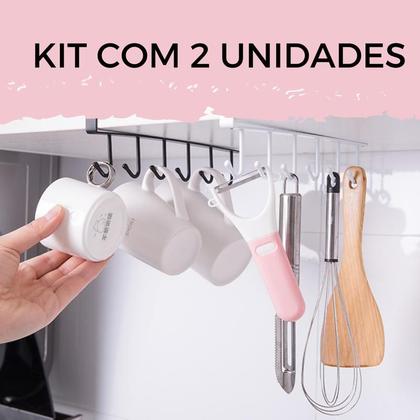 Imagem de Kit Organizador Armario Xicaras Suporte Metal Caneca