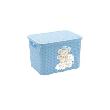 Imagem de Kit Organizador Baby Cesto 30L Cesto 3,5L Lixeira 6L Azul