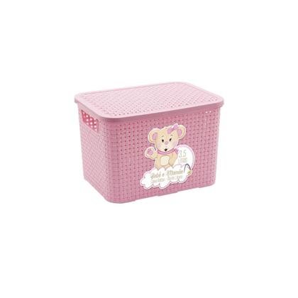 Imagem de Kit Organizador Baby Cesto 30L Cesto 3,5L Lixeira 6L Rosa