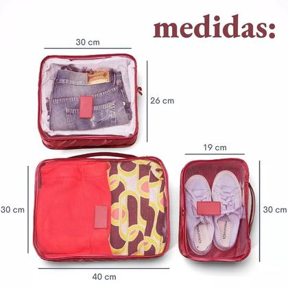 Imagem de Kit Organizador De Bolsa E Mala De Viagem 6 Peças