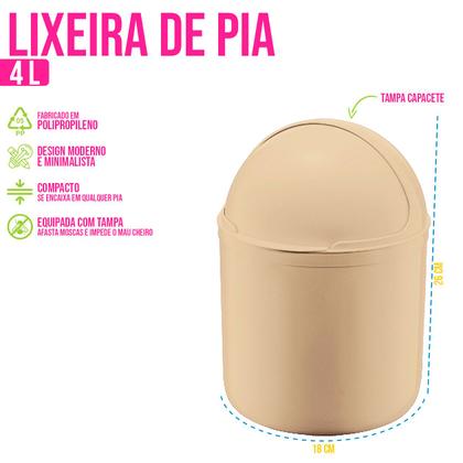 Imagem de Kit Organizador de Cozinha Pia Lixeira Escorredor Dispenser