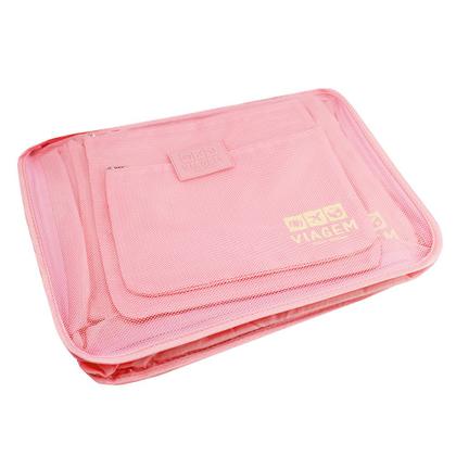 Imagem de Kit Organizador de Malas 6 Peças - Rosa - Jacki Design