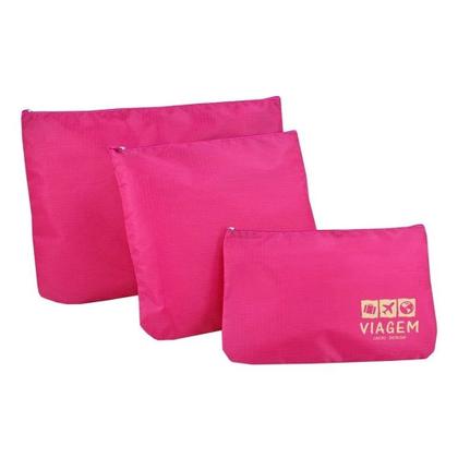 Imagem de Kit Organizador de Malas 6 Peças - Rosa Pink - Jacki Design