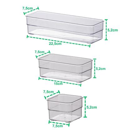 Imagem de Kit Organizador Diamond Paramount 12 Peças  Transparente, Prático e Elegante para Qualquer Espaço