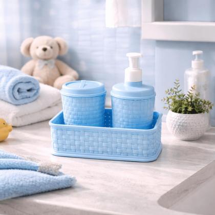 Imagem de Kit Organizador Infantil Rattan Monte Líbano para Quarto de Bebê