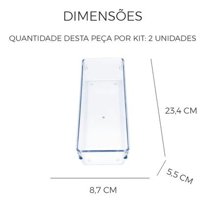 Imagem de Kit Organizador Modular Acrílico 7 Peças Gaveta Mesa