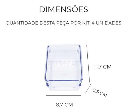 Imagem de Kit Organizador Modular Acrílico 7 Peças Gaveta Mesa