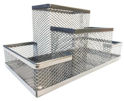 Imagem de Kit Organizador para Escritório com 4 Partes Prata