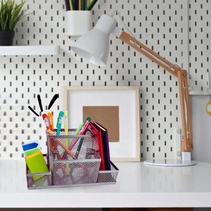Imagem de Kit Organizador para Escritório com 4 Partes Prata