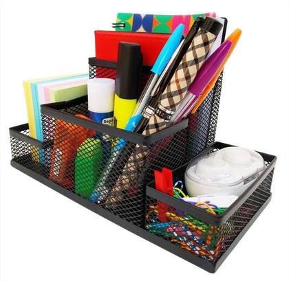 Imagem de Kit Organizador Para Escritório Com 4 Partes Preto