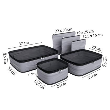 Imagem de Kit Organizador Para Mala De Viagens Com Sacos Para Sapatos Com Visor