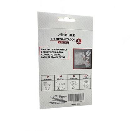 Imagem de Kit Organizador Plástico Zip Lock com 6 Peças - Amigold