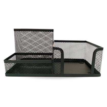 Imagem de Kit Organizador Preto com 3 Partes para Escritório, Porta Lápis, Porta Caneta, Porta Treco, Organizador de Mesa Escritório Preto Básico Top Barato