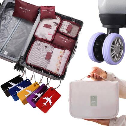 Imagem de Kit Organizador Roupas Mala Viagem Bagagem Necessaire Tag - Escolha Seu Kit