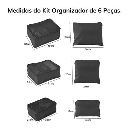 Imagem de Kit Organizador Roupas Mala Viagem Bagagem Necessaire Tag - Escolha Seu Kit