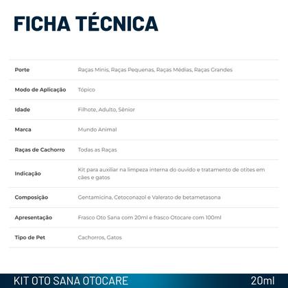 Imagem de Kit Oto Sana e Otocare Tratamento de Otites Cães e Gatos