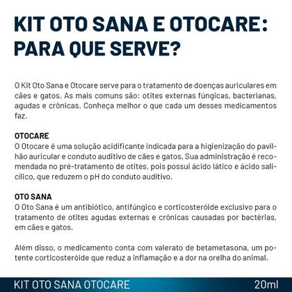 Imagem de Kit Oto Sana e Otocare Tratamento de Otites Cães e Gatos