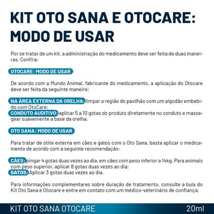 Imagem de Kit Oto Sana e Otocare Tratamento de Otites Cães e Gatos
