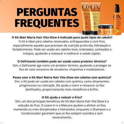 Imagem de Kit Ox Mari Maria Hair Vita Glow: Shampoo, Condicionador, Máscara e Defrizante