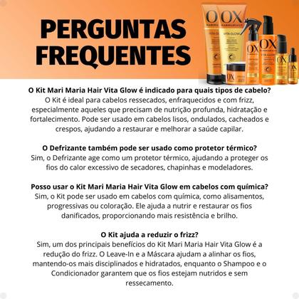 Imagem de Kit Ox Mari Maria Hair Vita Glow: Shampoo, Condicionador, Máscara, Sérum, Defrizante, Óleo e Tônico