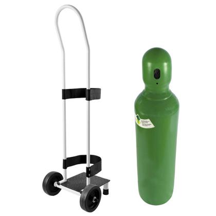 Imagem de Kit Oxigênio Portátil 10 Litros Aço com Carrinho Sem Carga
