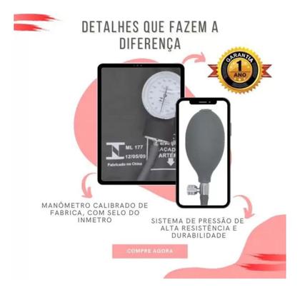 Imagem de Kit Oximetro + Estetoscopio + Esfigmomanometro  Premium